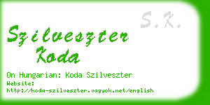 szilveszter koda business card
